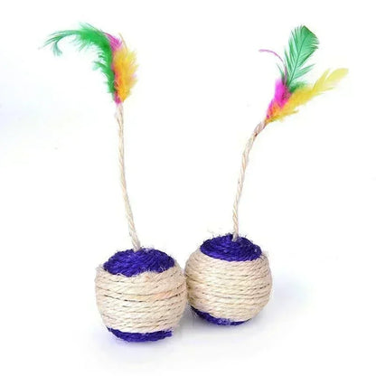 Sisal Scratching Ball Cat Toy - Interactive Training Toy...