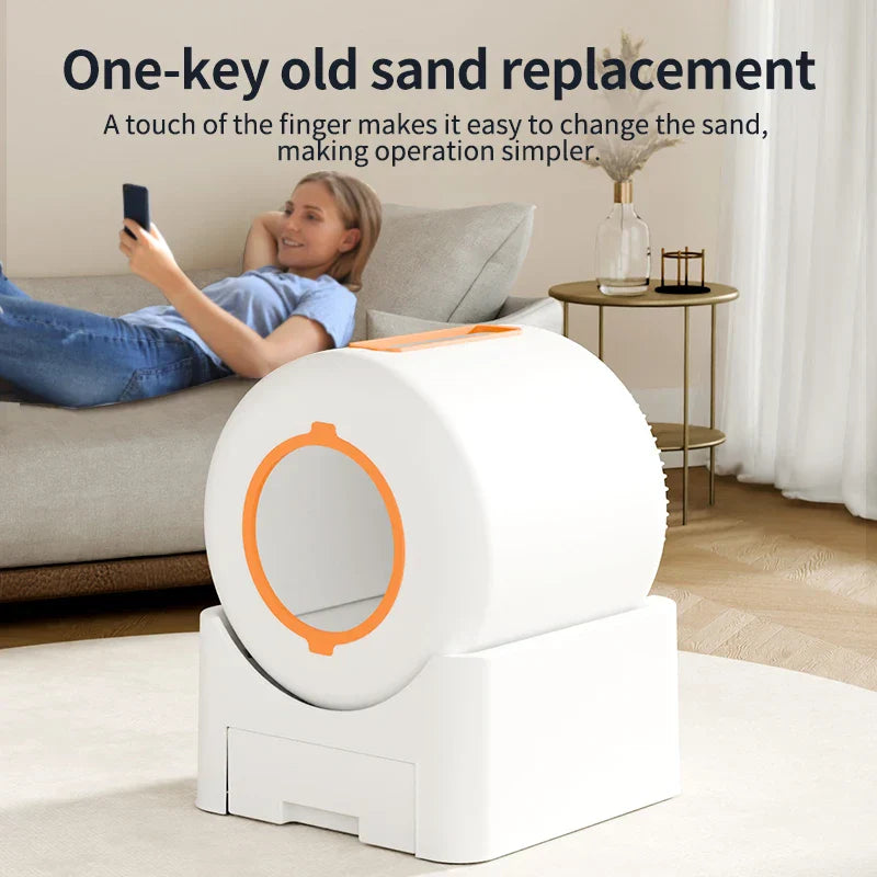 Automatic Cat Litter Box WiFi Connected Self Cleaning...