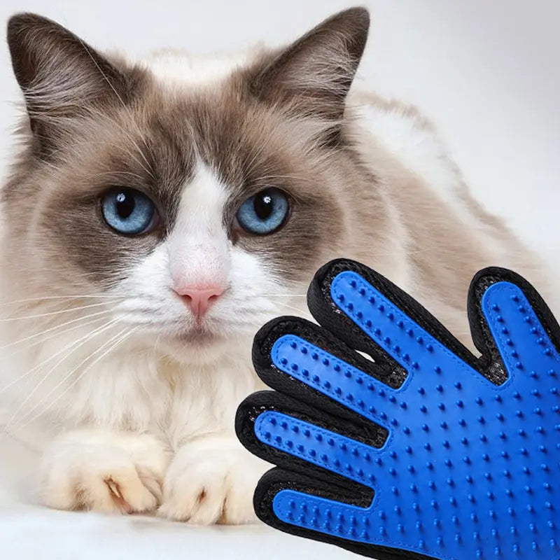 Silicone Pet Grooming Gloves for Cats & Dogs - Hair...