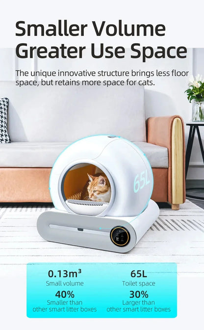 Cat Litter Box Large Space Smart WiFi Auto Clean...