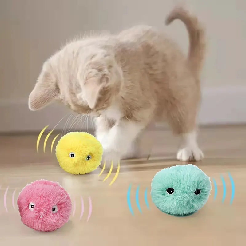 Interactive Cat Toy Ball - Plush Electric Catnip...