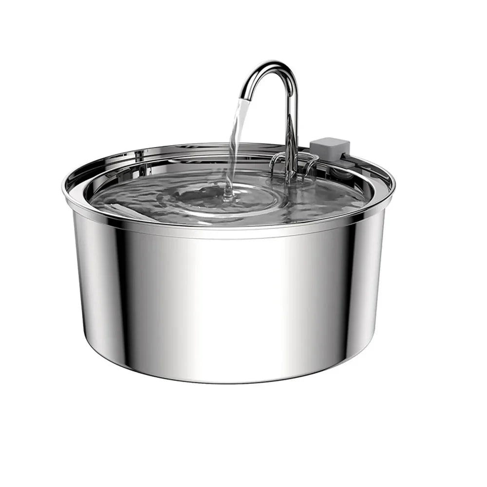 Stainless Steel Automatic Pet Water Fountain USB Mute...