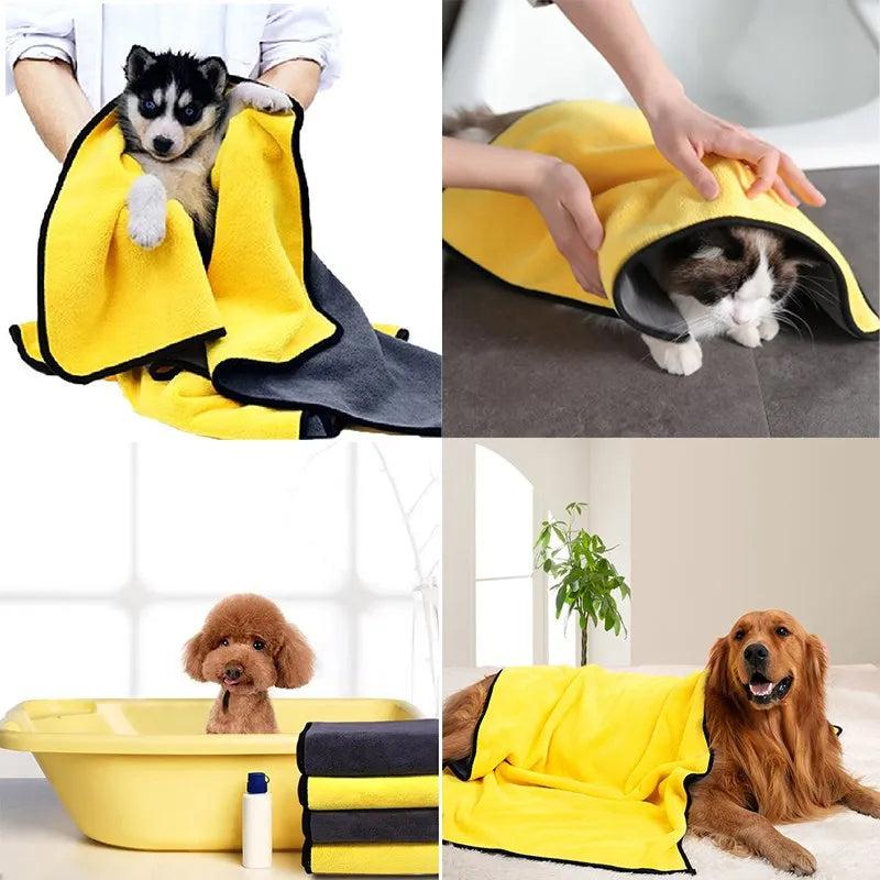 Absorbent Quick Drying Pet Towels for Dogs & Cats - Soft...