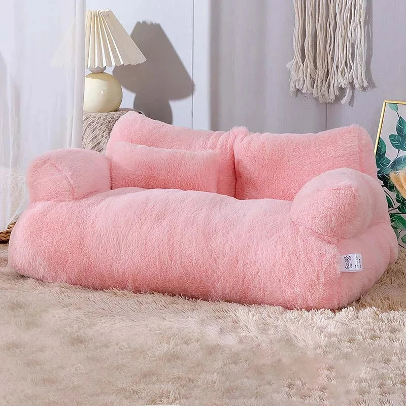 Luxury Cat Bed Sofa - Winter Warm Plush Nest for Small...