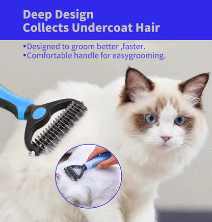 Pet Grooming Care Deshedding Brush for Dogs & Cats - Fur...