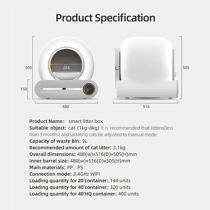 Automatic Smart Cat Litter Box Self Cleaning APP Control...