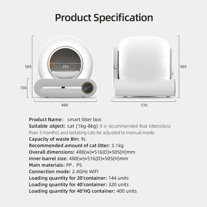 Automatic Smart Cat Litter Box Self Cleaning APP Control...