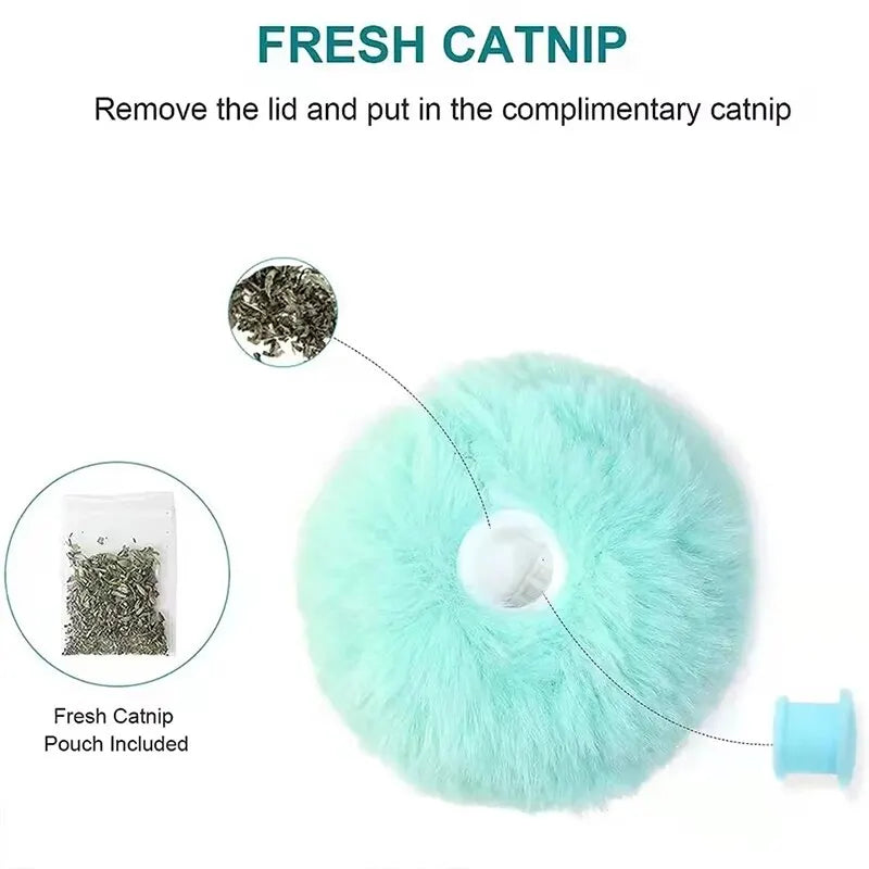 Interactive Cat Toy Ball - Plush Electric Catnip...
