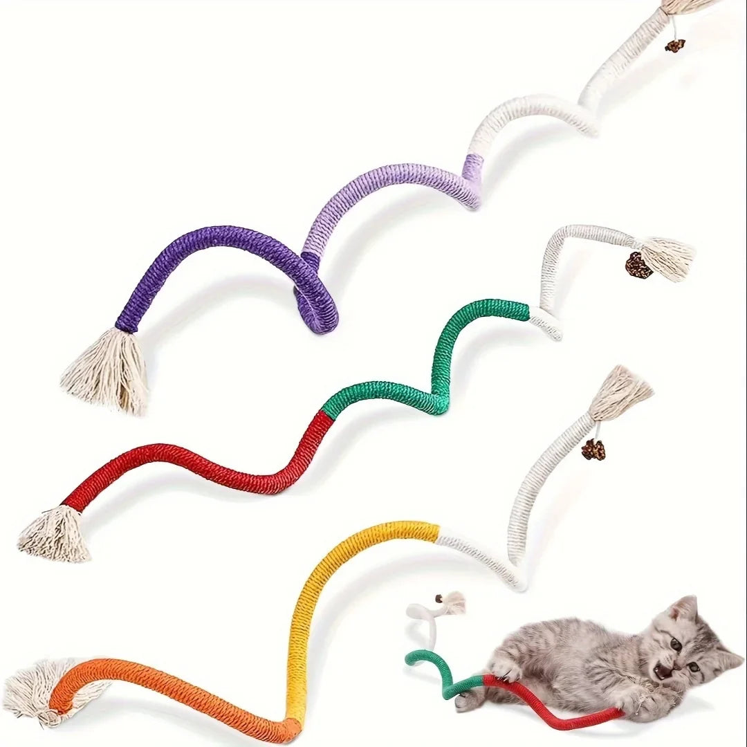 Cotton Cat Chew Toy for Teeth Cleaning - Catnip Rope...