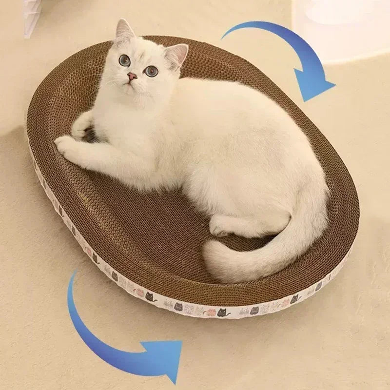 Corrugated Cat Scratcher - Round Oval Grinding Toy...