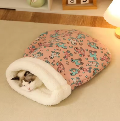 Self Warming Cat Bed - Soft Plush Cat Sleeping Bag for...