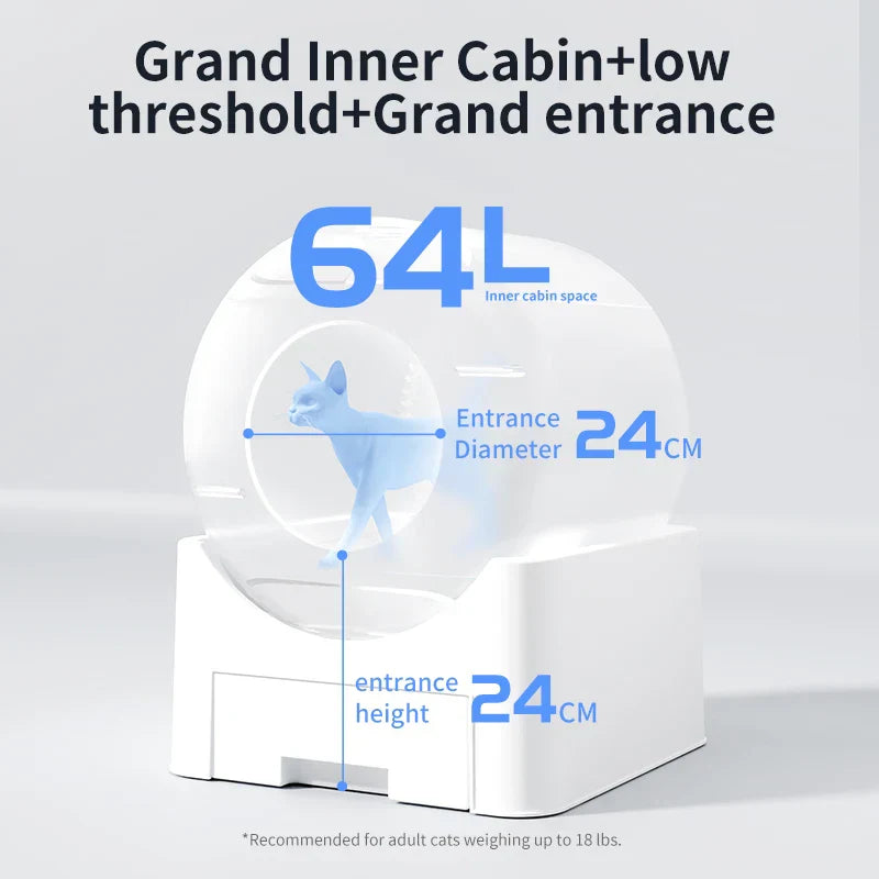Automatic Cat Litter Box WiFi Connected Self Cleaning...
