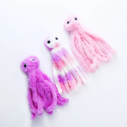 Cute Octopus Plush Cat Toy - Bite Resistant, Interactive...