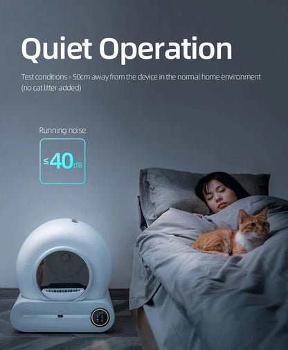 Cat Litter Box Large Space Smart WiFi Auto Clean...