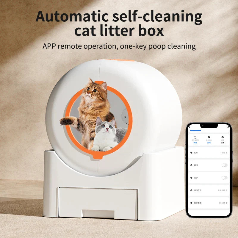 Automatic Cat Litter Box WiFi Connected Self Cleaning...
