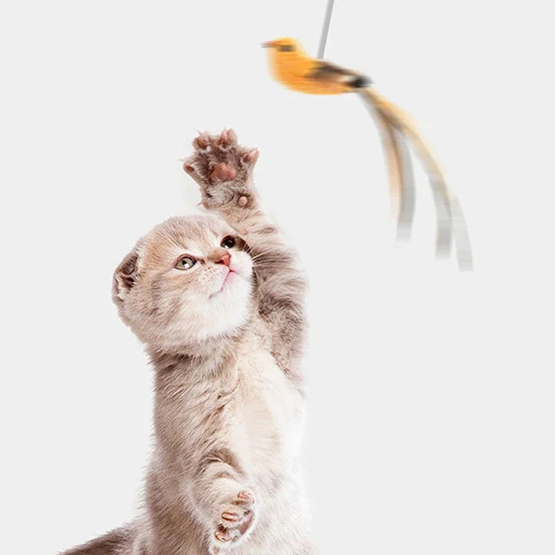 Simulated Bird Cat Toys - Upgraded Feather Teasing...