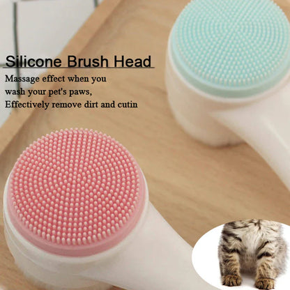 Silicone Pet Paw Cleaner & Massage Brush - Dual-Sided...