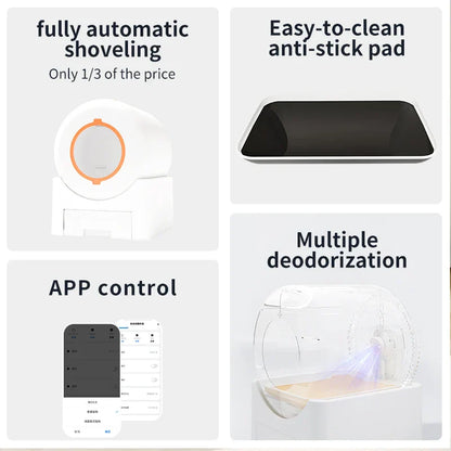 Automatic Cat Litter Box WiFi Connected Self Cleaning...
