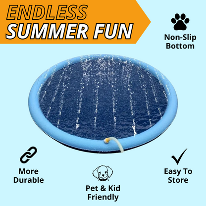 Dog Splash Pad Inflatable Fountain For Pets Backyard...
