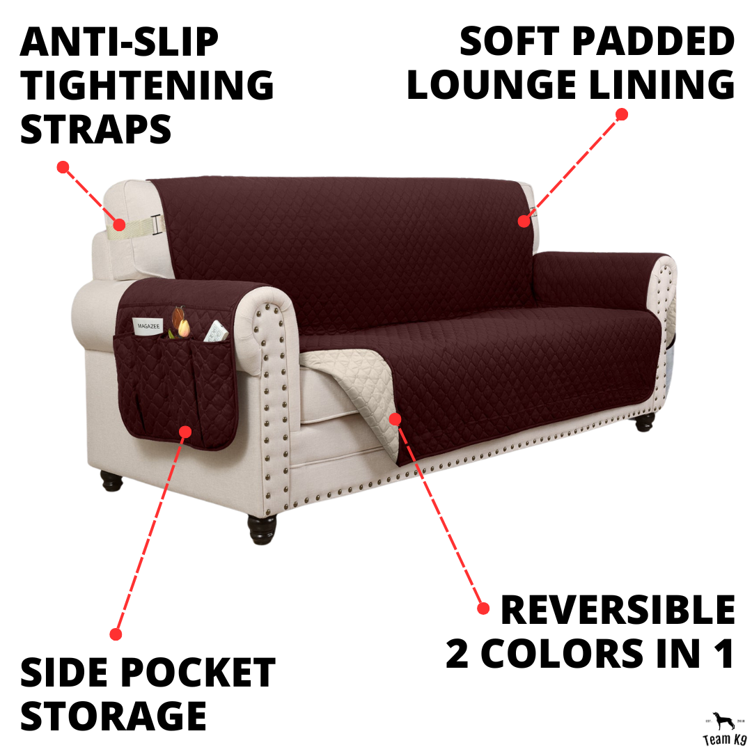 Couch Cover Furniture Protector With Side Pockets And...