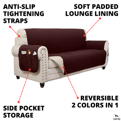 Couch Cover Furniture Protector With Side Pockets And...