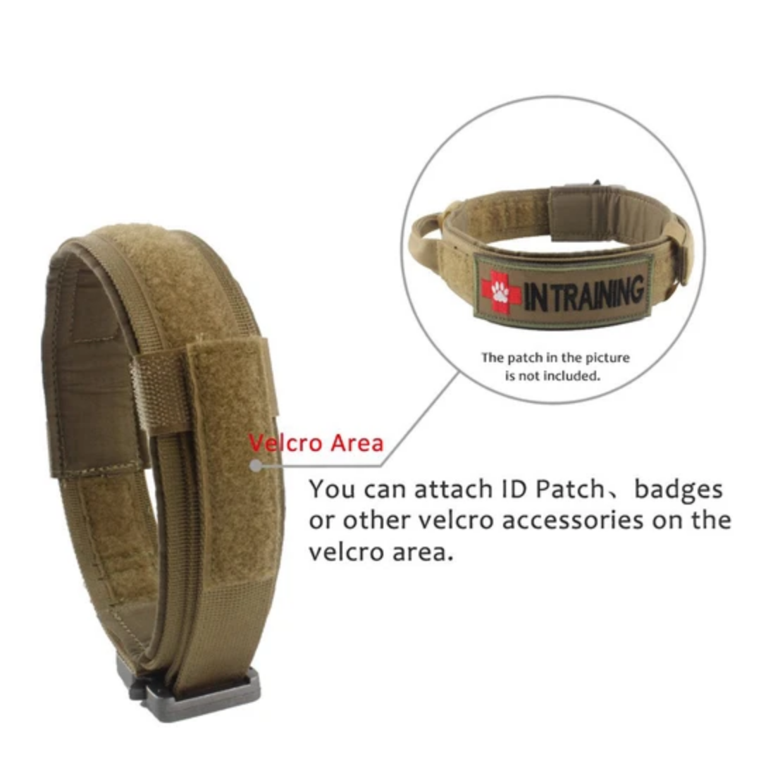 Dog Collar Tactical K9 With Patch Panel Top Handle...