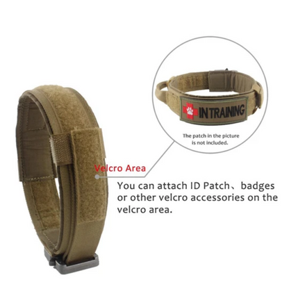 Dog Collar Tactical K9 With Patch Panel Top Handle...