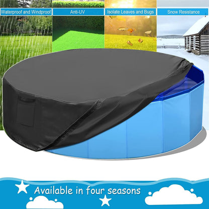 Waterproof Dog Pool Cover Round Fit Debris Blocking...