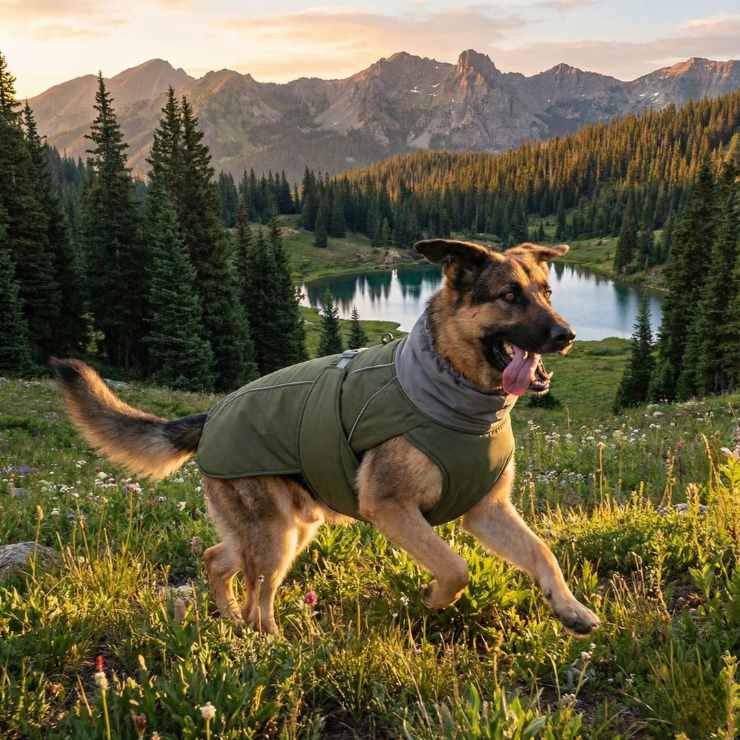 Water-Resistant Dog Coat With Reflective Strips And...