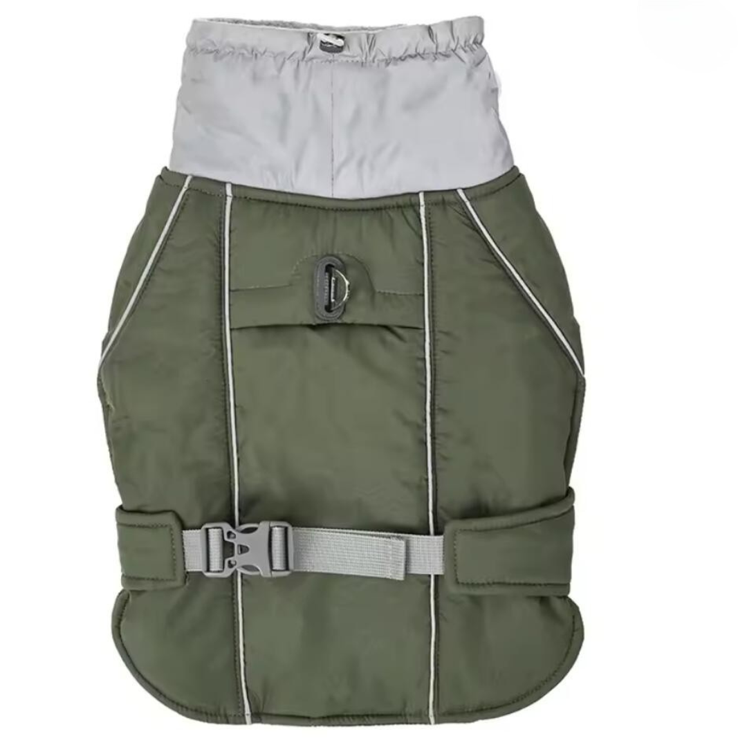 Water-Resistant Dog Coat With Reflective Strips And...