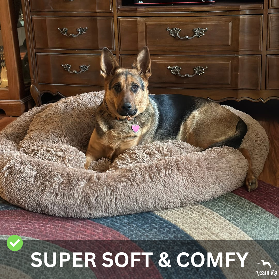 Calming Dog Bed Ultra Plush Cozy Nest With Raised Rim...