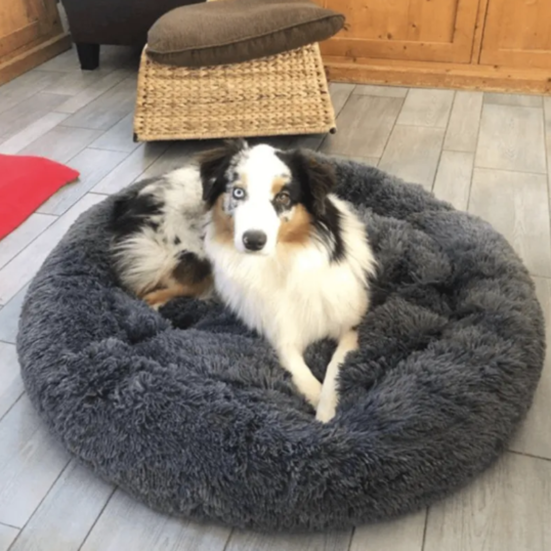 Calming Dog Bed Ultra Plush Cozy Nest With Raised Rim...