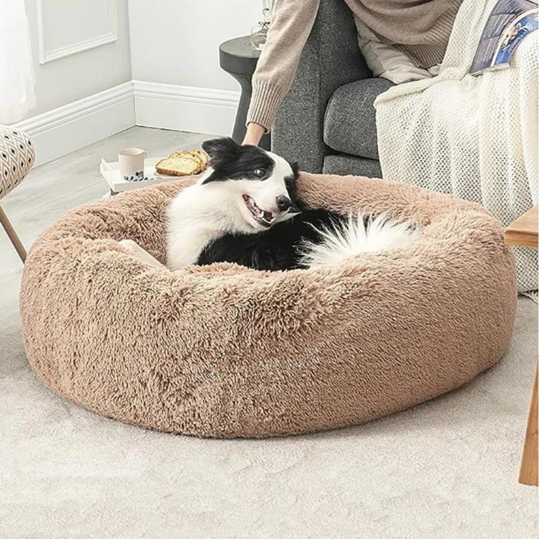 Calming Dog Bed Ultra Plush Cozy Nest With Raised Rim...