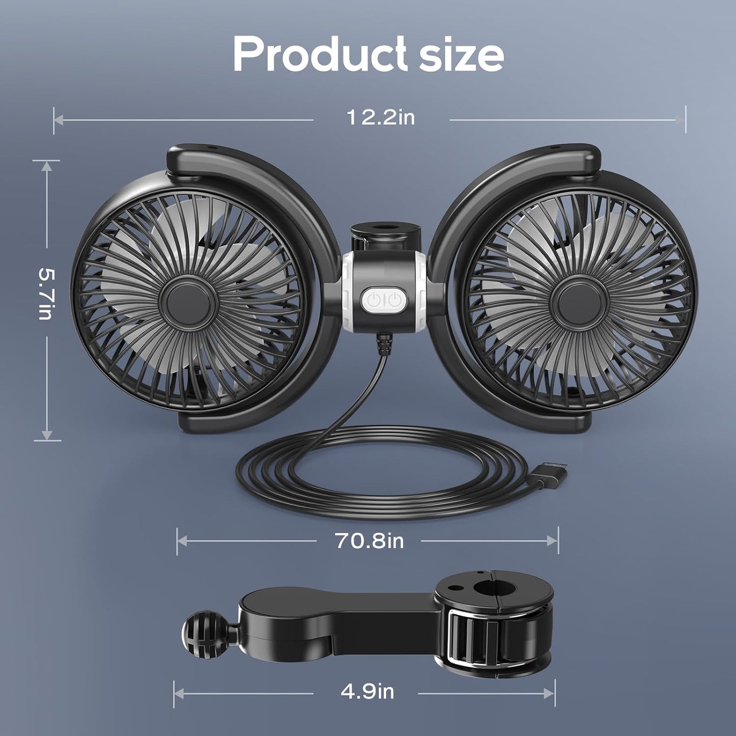 Backseat Car Fans for Pets Dual Cooling With Adjustable...