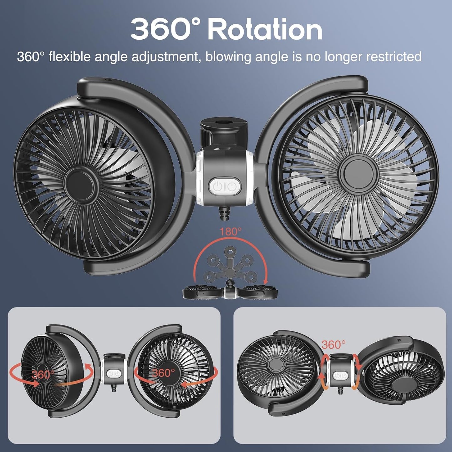 Backseat Car Fans for Pets Dual Cooling With Adjustable...