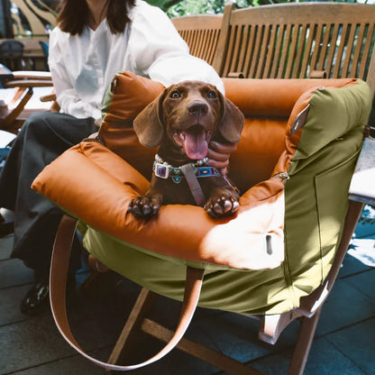 Pet Outing Lathe Luxury Faux Leather Dog Car Seat...
