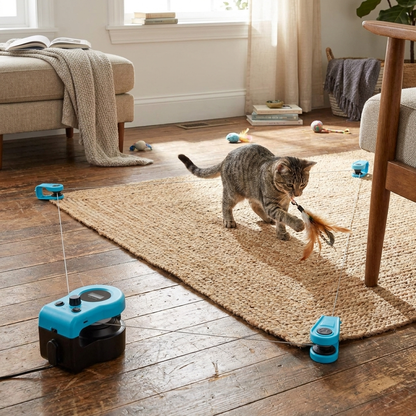 Cat wheel exerciser in use