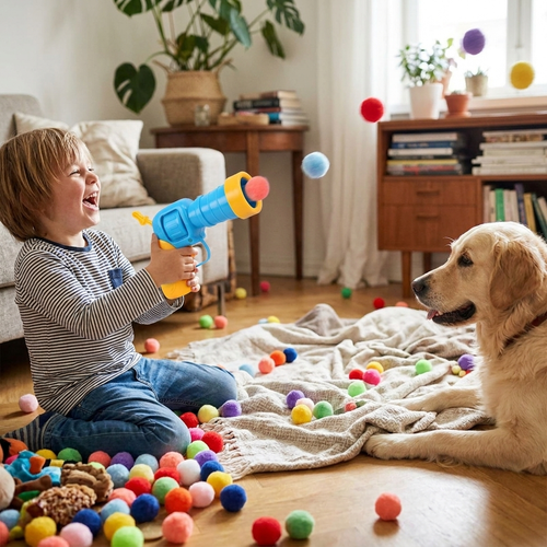 Cat launch ball toy in use