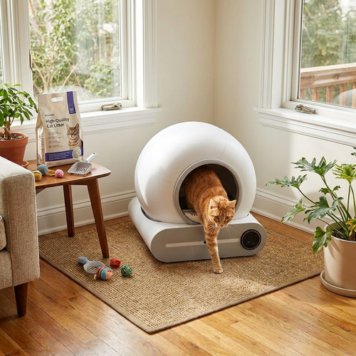 Automatic litter box odor control in room