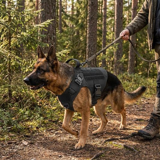 No-pull tactical dog harness worn