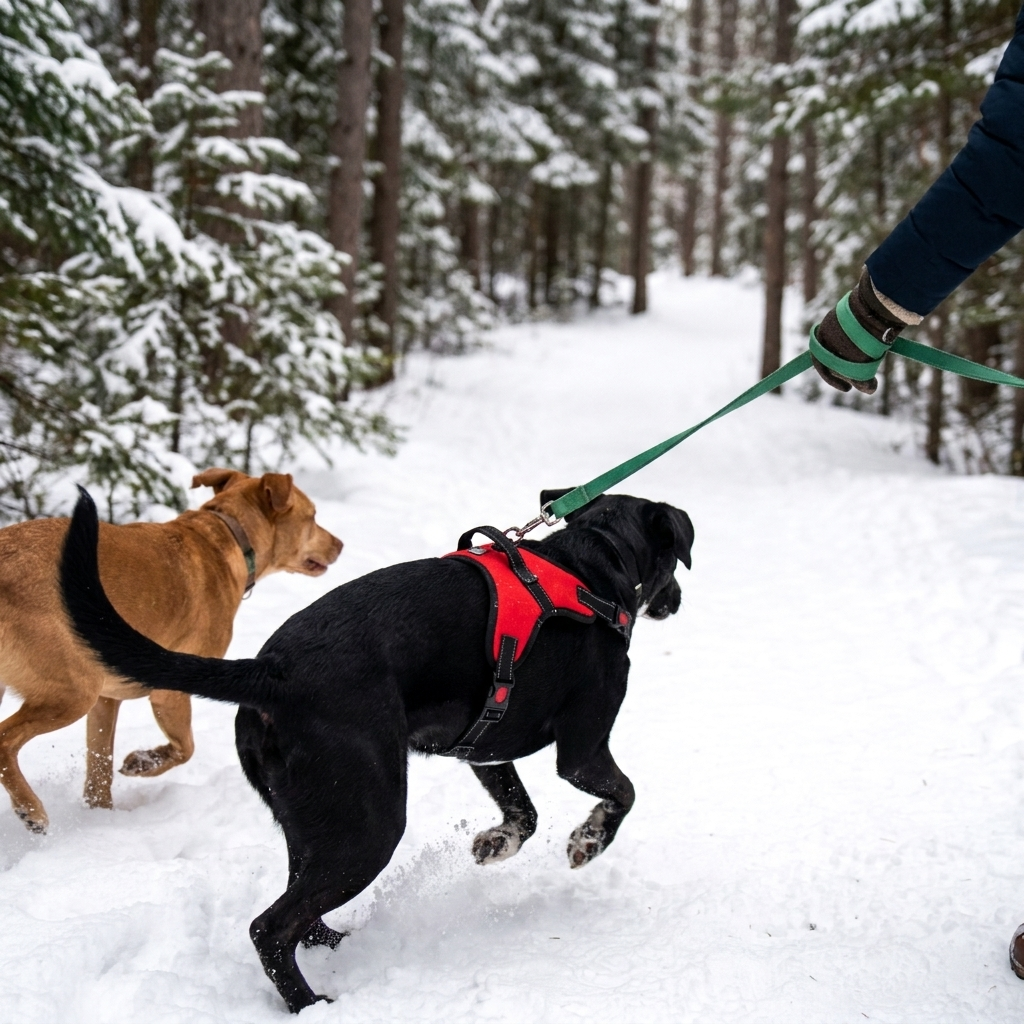 No-choke dog harness worn