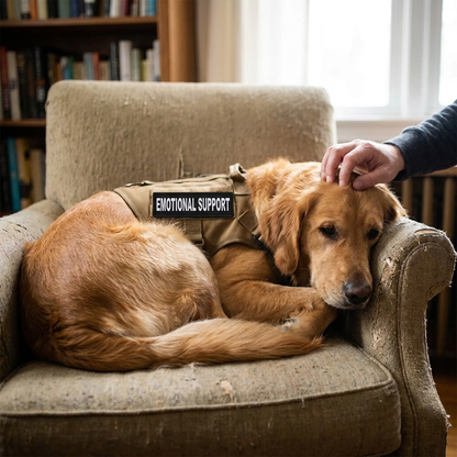 Emotional support patch on harness