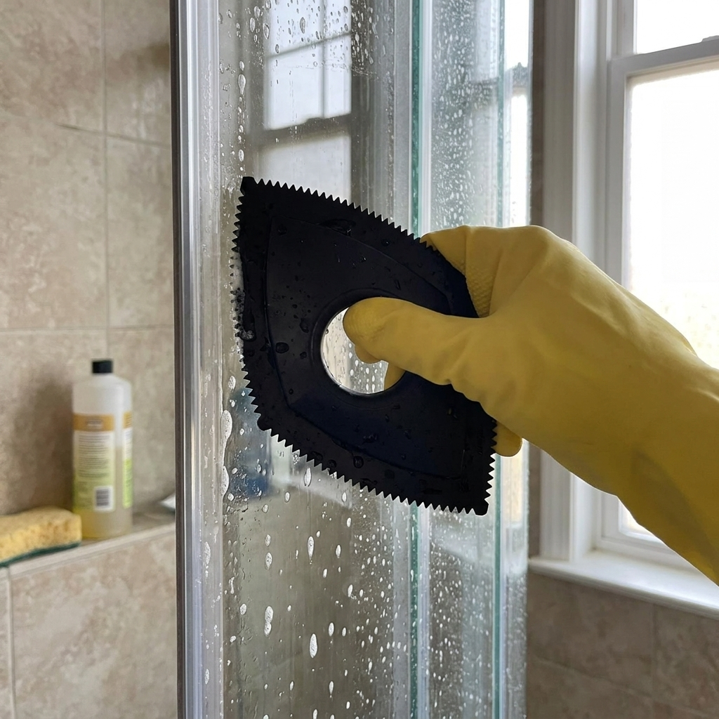 Reusable pet hair remover comb in use