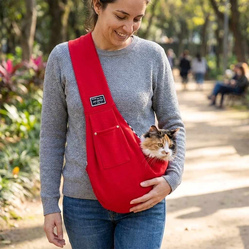 Dog crossbody sling bag in use