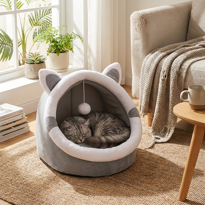 Cat cave nest house in use
