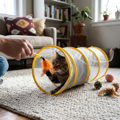 Collapsible S Type Interactive Cat Tunnel