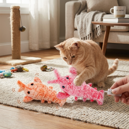 Electric Jumping Shrimp Pet Toy