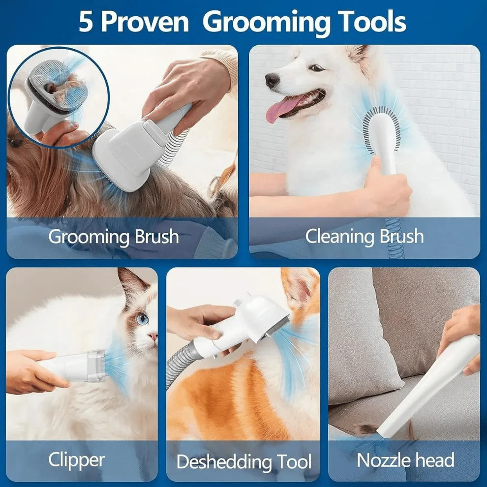 Low-Noise Dog Grooming Vacuum with Full Pet Hair Clippers &