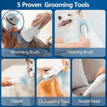 Low-Noise Dog Grooming Vacuum with Full Pet Hair Clippers &