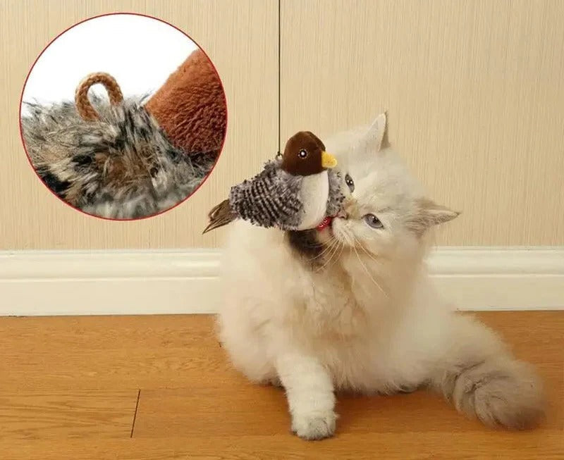 Interactive Sound Bird Cat Toy - Flapping Feather Fun for